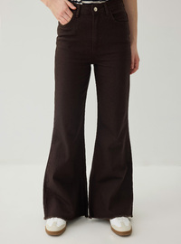 Esnek Kumaşlı Basic Denim Pantolon - Kahverengi - Benin