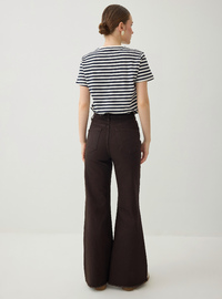 Esnek Kumaşlı Basic Denim Pantolon - Kahverengi - Benin