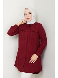 Yaka Detaylı Fırfırlı Robalı Gömlek