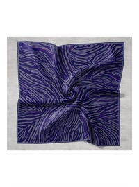 İpek Eşarp Geometrik Desen 90x90 Pastel Mor