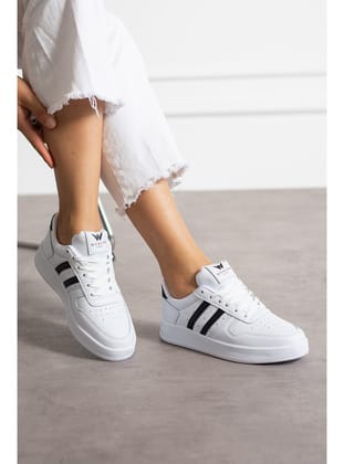 Beyaz Siyah Unisex Sneaker JH176