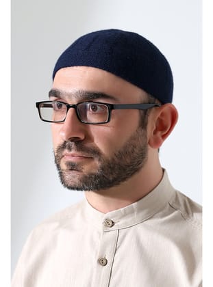 Orlon Örme Kışlık Yün Bere Takke Sade Lacivert