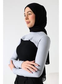 Balıkçı Yaka Boyunluklu Kolluk Gri