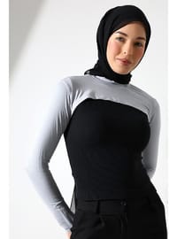 Balıkçı Yaka Boyunluklu Kolluk Gri