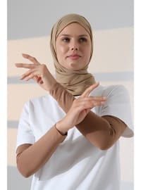 Dikişsiz Likralı Tesettür Kolluk Kahve