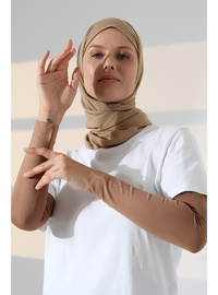 Dikişsiz Likralı Tesettür Kolluk Kahve