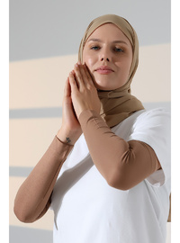 Dikişsiz Likralı Tesettür Kolluk Kahve
