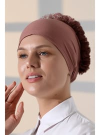 Fırfırlı Güpürlü Bone Gül Kurusu