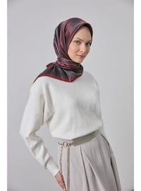 Shiny Işıltı Eşarp Kırmızı Etnik Desen 90 90