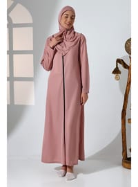Pembe Fermuarlı Namaz Elbisesi