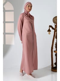 Pembe Fermuarlı Namaz Elbisesi