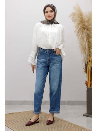 Mom Jean Pantolon TSD260123 Mavi