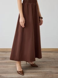 Beli Lastikli Çan Etek Kahverengi Refka