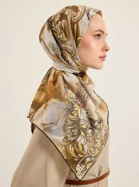 Sarı Desenli Soft Eşarp - Tuva