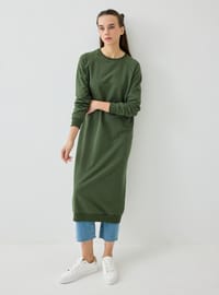Bisiklet Yaka Uzun Sweatshirt - Haki - Benin