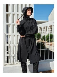 Kıl Biye Şapkalı Oversize Uzun Tesettür Mayo ALF26521