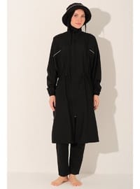 Kıl Biye Şapkalı Oversize Uzun Tesettür Mayo ALF26521