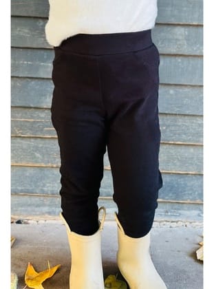 Breeze Kız Çocuk Tayt Pantolon Arkası Cepli 2-6 Yaş, Siyah