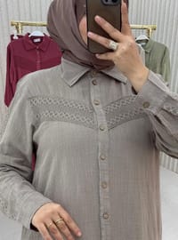 Organik Pamuklu Pantolonlu Takım Vizon