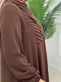 Düğmeli Bisiklet Yakalı Pantolonlu İTHAL AEROBİN Takım - Kahverengi - MODANURSEDA