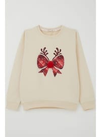Kız Çocuk Ponponlu Sweatshirt