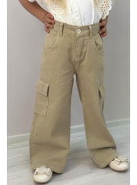 Kız Çocuk Kargo Cep Gabardin Pantolon