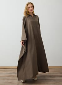 Yarasa Kollu Keten Kimono Toprak Refka