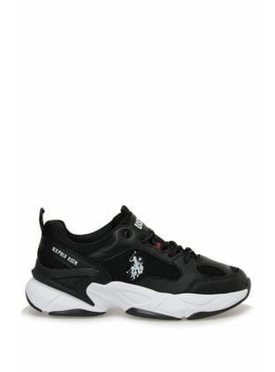 U.S. Polo Assn. MAYBE WMN Beyaz Kalın Taban Kadın Sneaker Ayakkabı Siyah