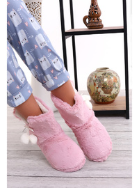 Peluş Ev Botu Kışlık Pembe