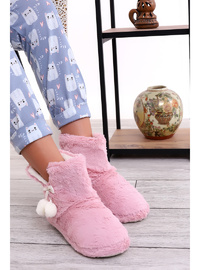 Peluş Ev Botu Kışlık Pembe