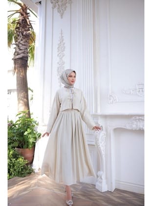 Çilek Kumaş Önü Bağlamalı Kimono Etekli Takım 