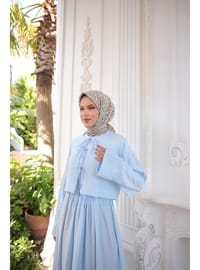 Bağlamalı Kimono Etek Takım Mavi
