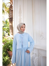 Bağlamalı Kimono Etek Takım Mavi