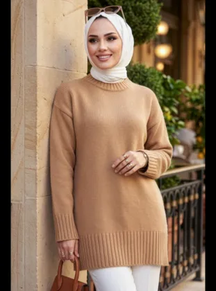 Bisküvi Tesettür Triko Kazak 87181BS