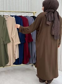 Salaş Tesettür Pantolonlu Paris Kumaş Takım - Bordo