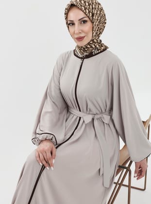 Lamira Biyeli Medine İpeği Ferace - Bej Bej