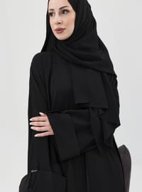 Zalina Şal Abaya Takım Siyah