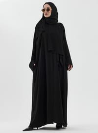 Zalina Şal Abaya Takım Siyah