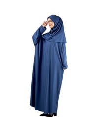 Namaz Elbisesi Seccade ve Tesbih Seti İndigo