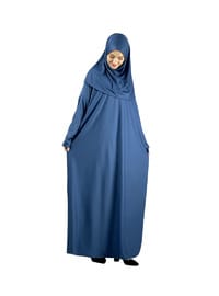Namaz Elbisesi Seccade ve Tesbih Seti İndigo