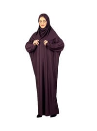 Tesettür Namaz Elbisesi Seti Vişne