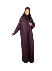 Tesettür Namaz Elbisesi Seti Vişne