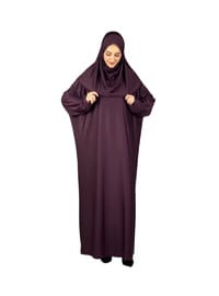 Tesettür Namaz Elbisesi Seti Vişne