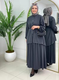 Medine İpeği Bağlamalı Etekli Takım Antrasit