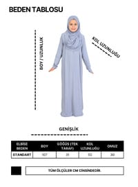 Penye Çocuk Namaz Elbisesi Çantalı Gri