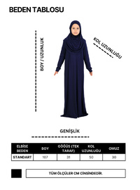 Penye Çocuk Namaz Elbisesi Çantalı Lacivert