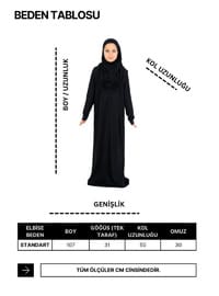 Penye Çocuk Namaz Elbisesi Çantalı Siyah