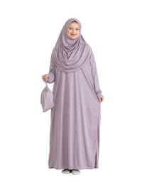 Pratik Namaz Elbisesi Çantalı Açık Lila