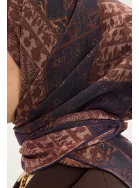 Tencel Monare Eşarp Osmanlı Desen Lacivert 90X90