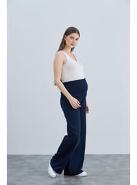 Hamile Bol Paça Pantolon Lacivert